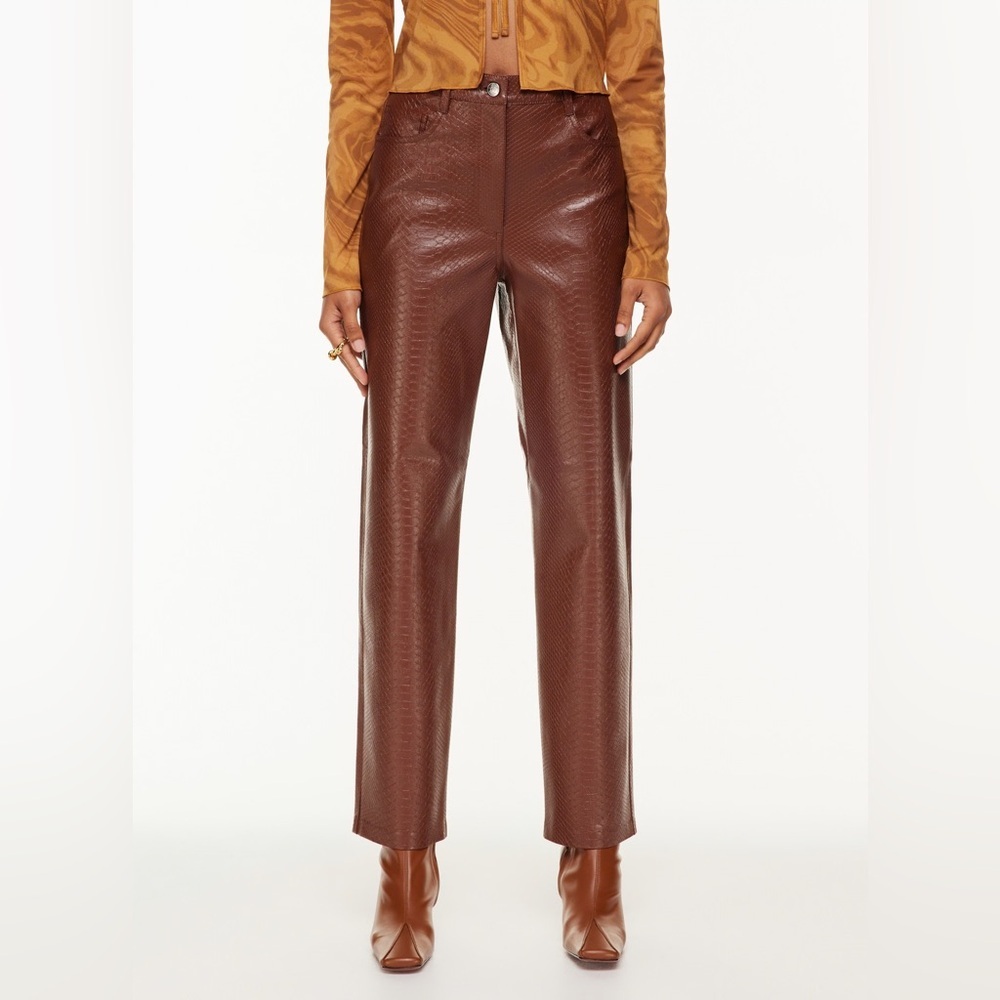 Wilfred Melina Vegan Leather Pants Patina Brown Size 4
